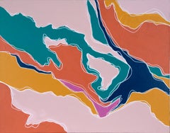 Topographic III - Composition abstraite à l'acrylique sur toile