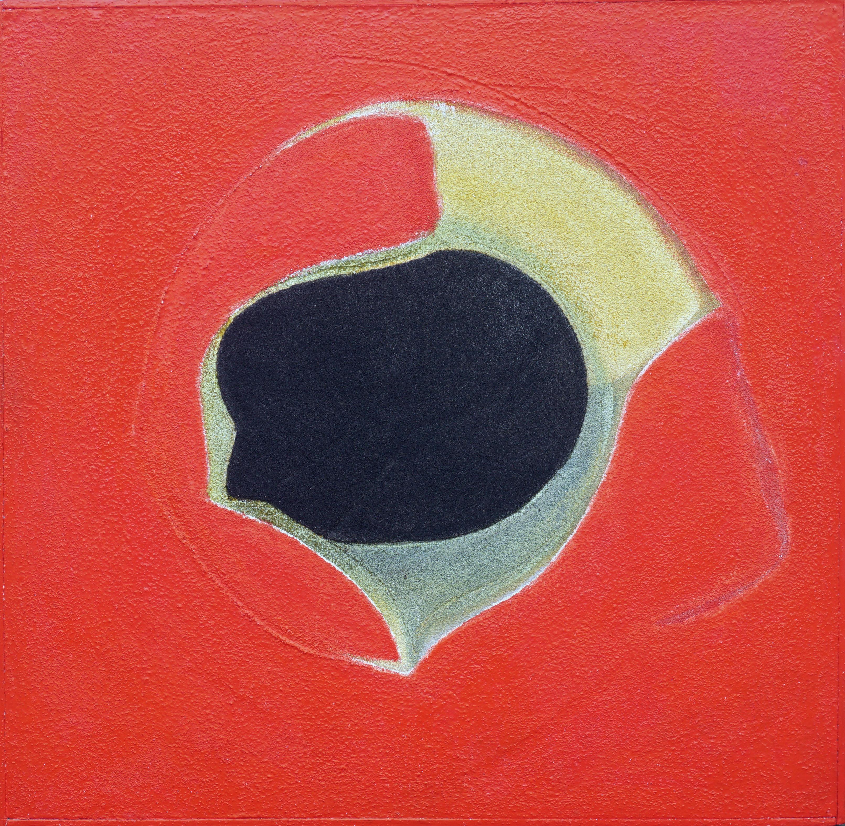 Geométrico abstracto minimalista rojo y negro, "John favorece el rojo"