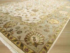 Cassandra Oriental Multicolor Hand-Knotted Wool & Silk Rug Carpet, Floral Design