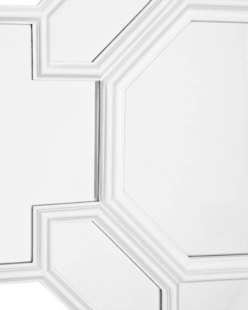 Indonesian Cassandre Mirror in White or Black Lacquered Finish