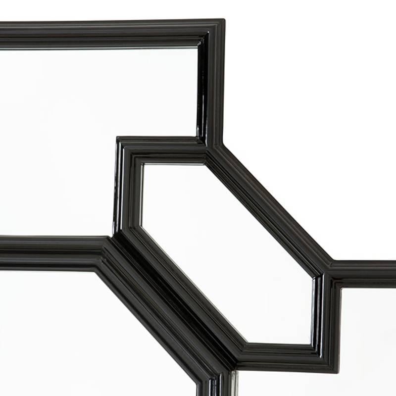 Wood Cassandre Mirror in White or Black Lacquered Finish