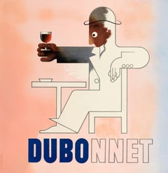 Cassandre, Original Art Deco Poster, Dubo Dubon Dubonnet, Quinine Liquor, 1932