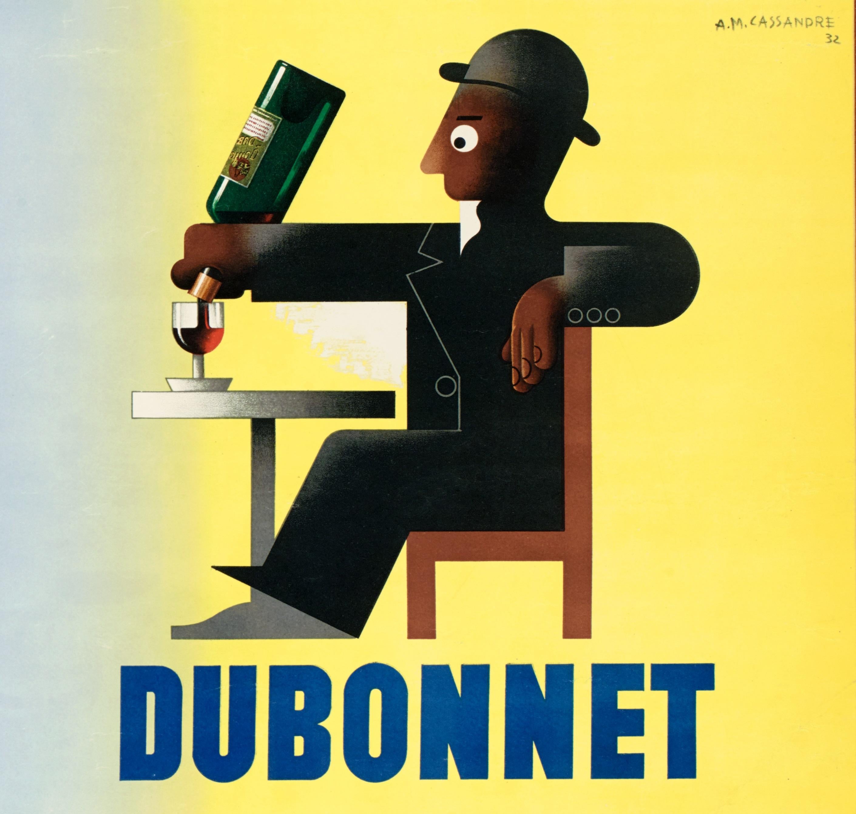 Cassandre, Cartel Art Déco Original, Dubo Dubon Dubonnet, Licor de Quinina, 1932 Francés en venta