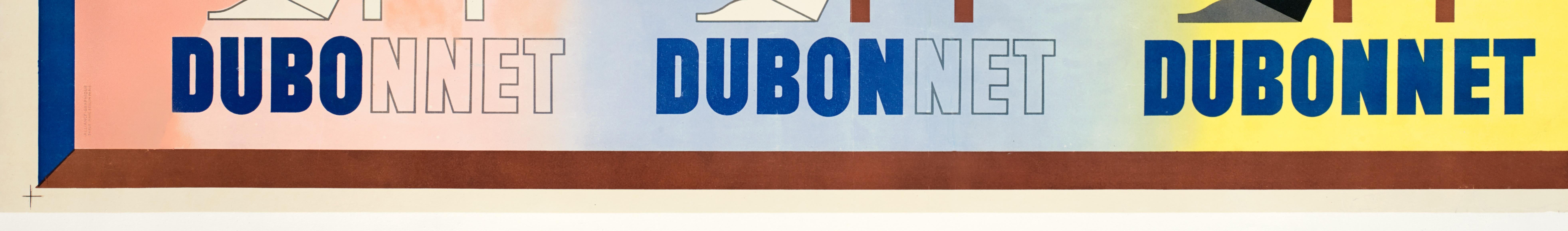 Cassandre, Cartel Art Déco Original, Dubo Dubon Dubonnet, Licor de Quinina, 1932 mediados del siglo XX en venta