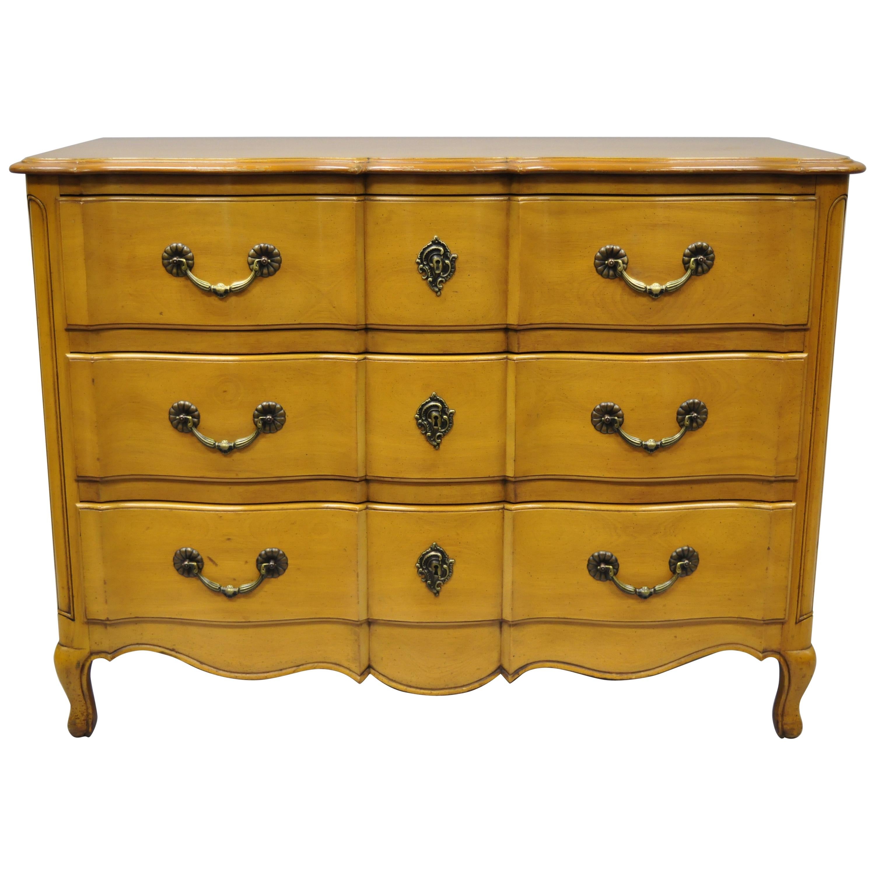 Cassard Country French Provincial Louis XV Style Commode Fruitwood Chest Drawers