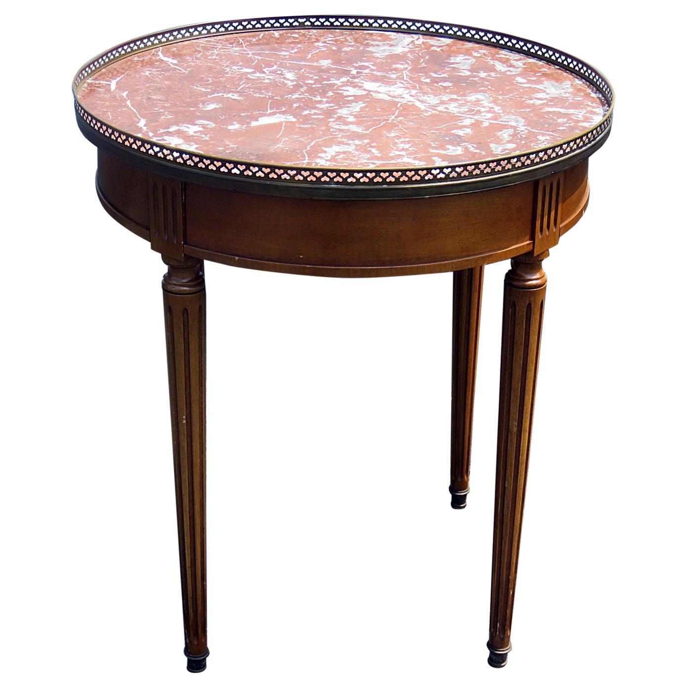 Cassard Romano Louis XVI Style Marble-Top Bouillotte Table