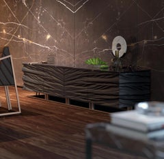 Meuble TV Casse Premium PetitModern en cuir et marbre par Mansi London