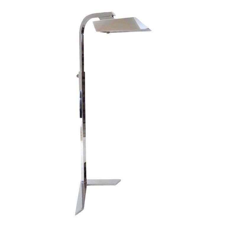 Casella Style Adjustable Chrome Floor Lamp For Sale 5