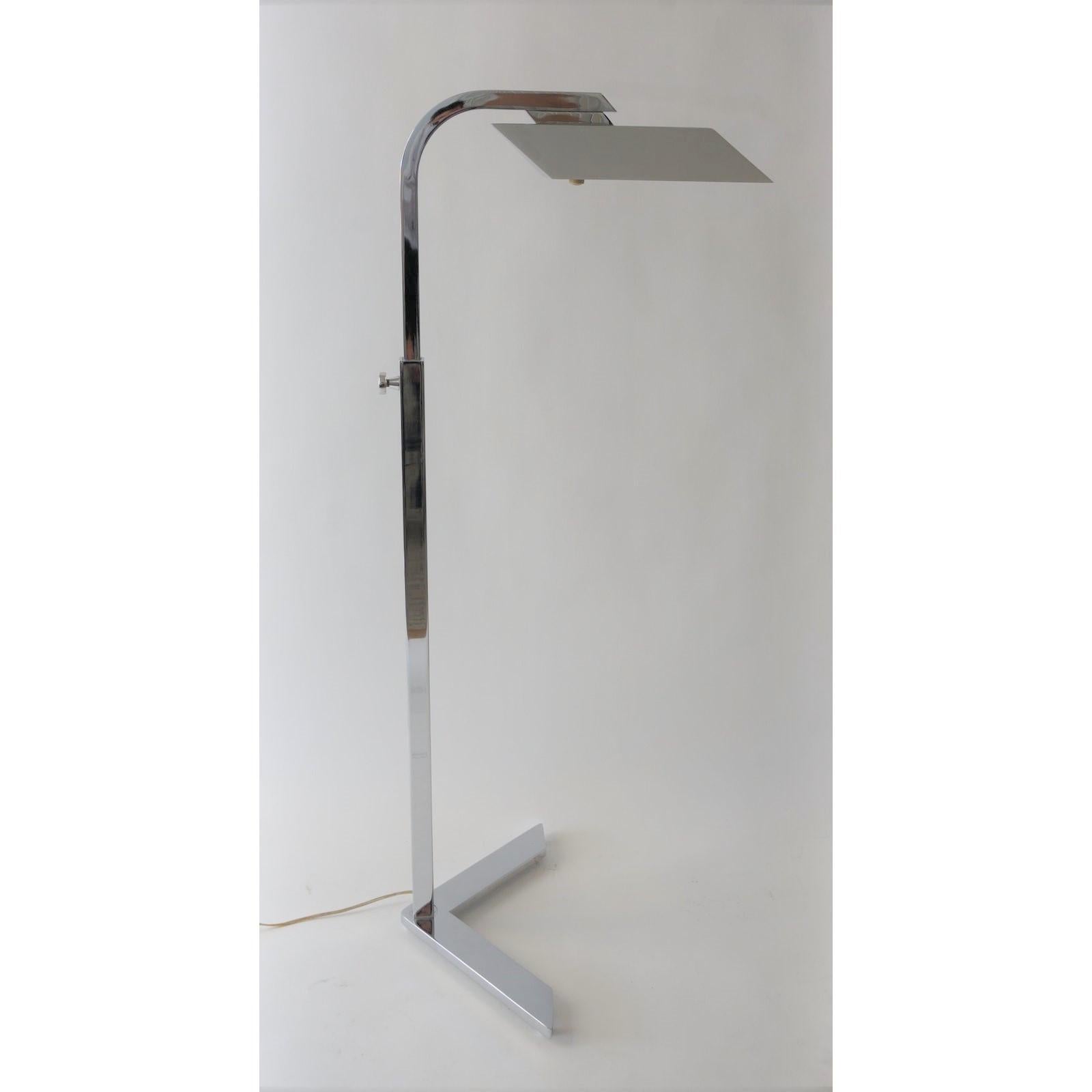 Modern Casella Style Adjustable Chrome Floor Lamp For Sale