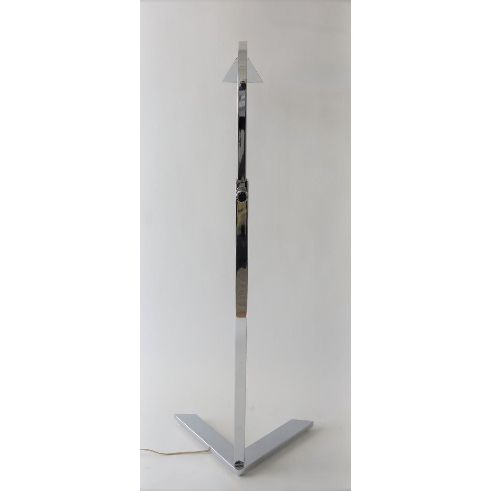 Chinese Casella Style Adjustable Chrome Floor Lamp For Sale