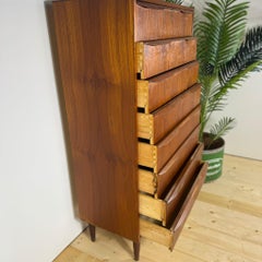 Danish Mid-Century Tall Eight-Drawer Chest of Drawers in Teak