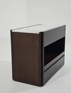 Angelo Mangiarotti Chest of Drawers for Molteni 4D, in wood and marble, 1960s Mid-Century