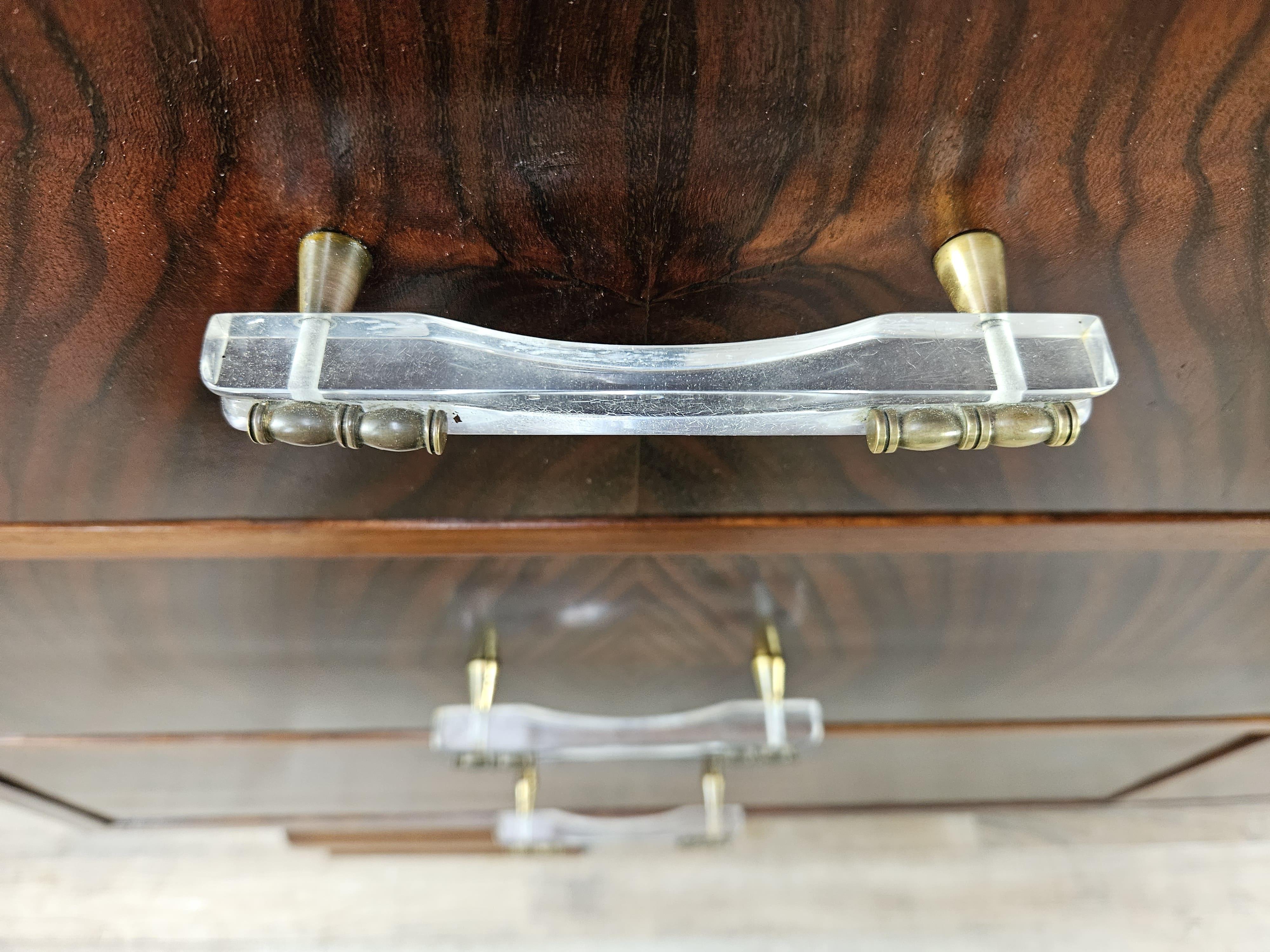 Art Deco chest of drawers with six drawers and transparent handles 20th century For Sale 5