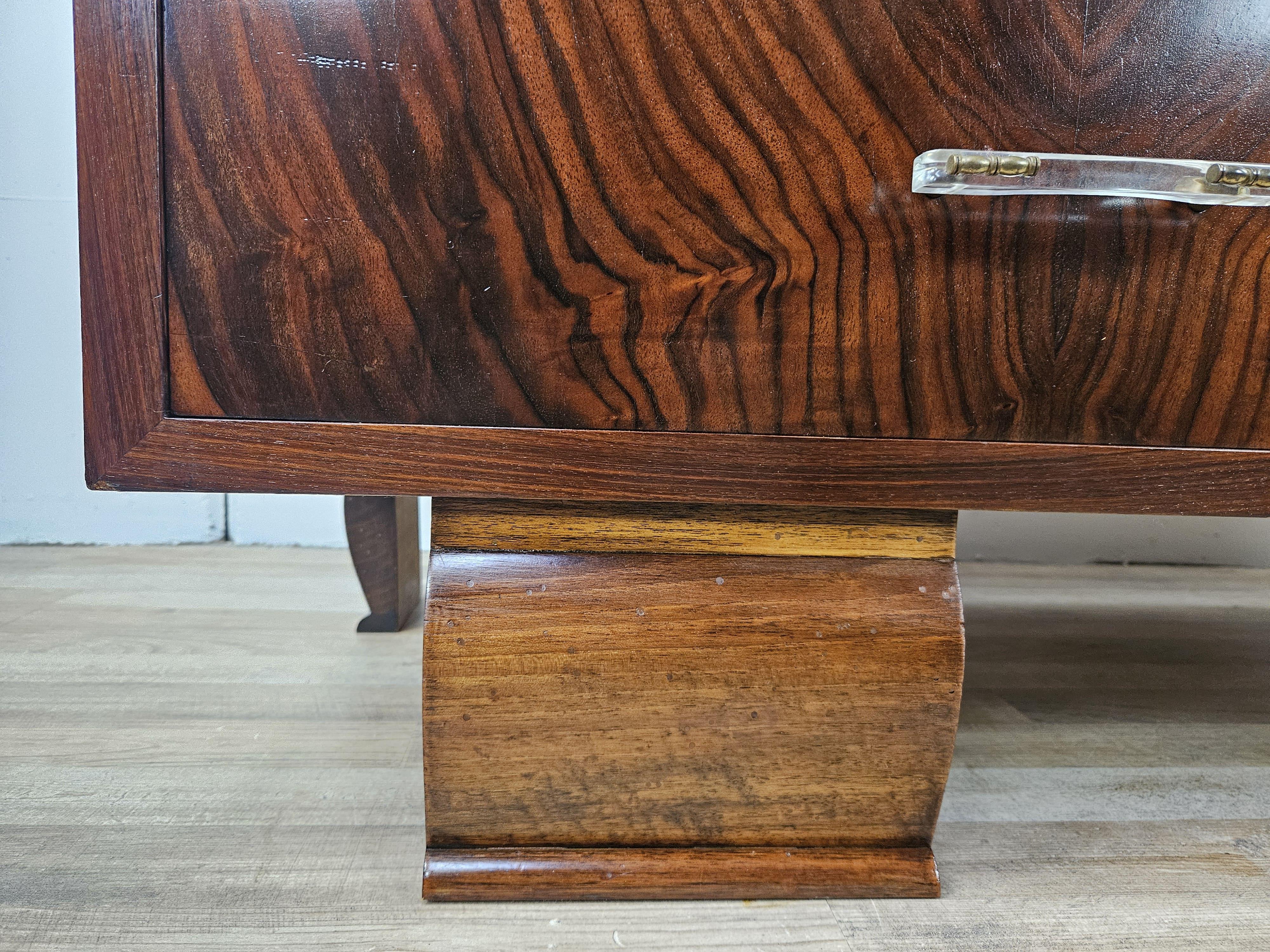 Art Deco chest of drawers with six drawers and transparent handles 20th century For Sale 6