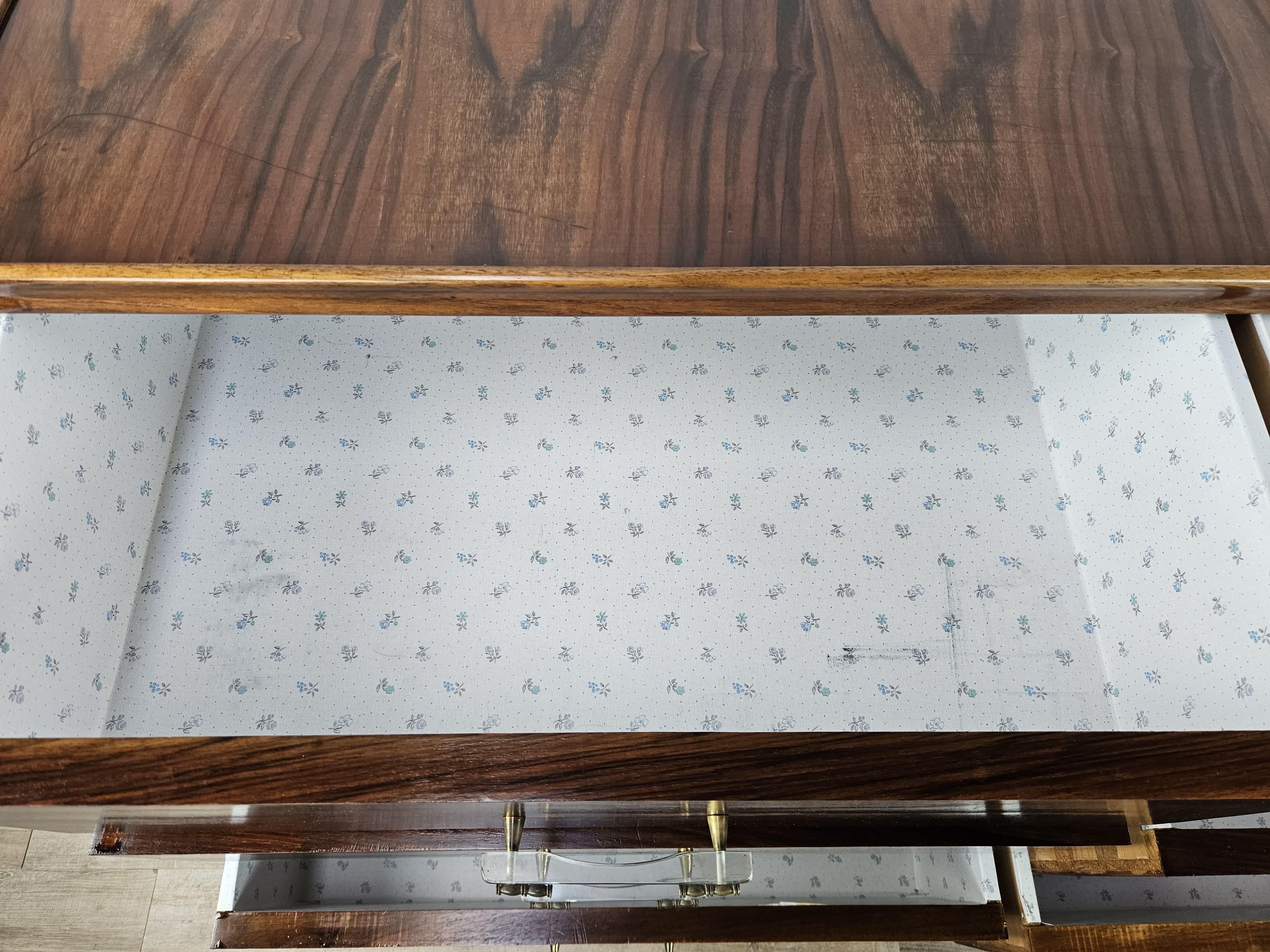 Art Deco chest of drawers with six drawers and transparent handles 20th century For Sale 10