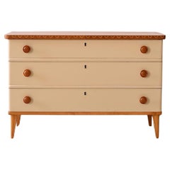 Art Deco birch chest of drawers