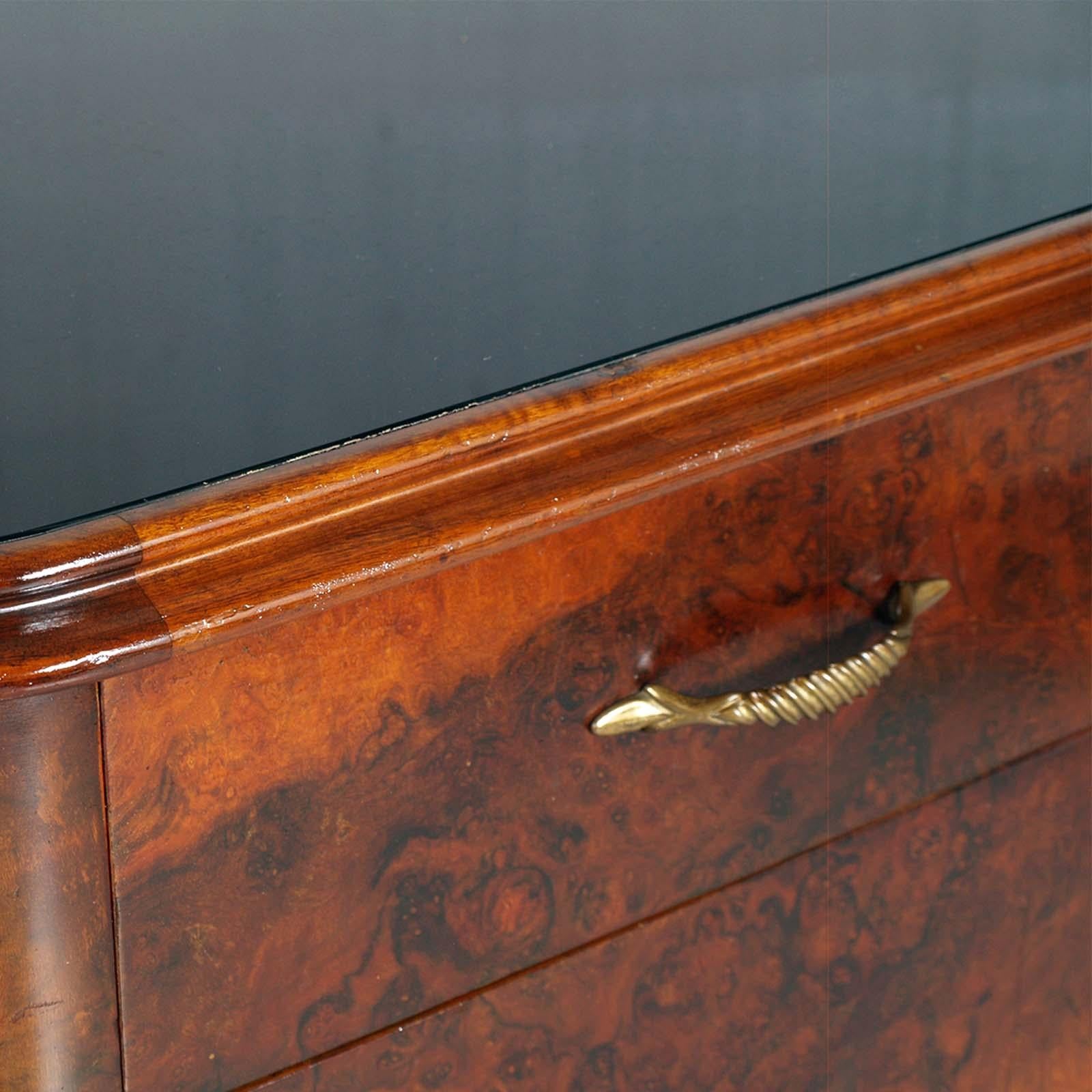 Italian Art Deco chest of drawers , Walnut Root by Paolo Buffa for Permanente Mobili Cantù For Sale