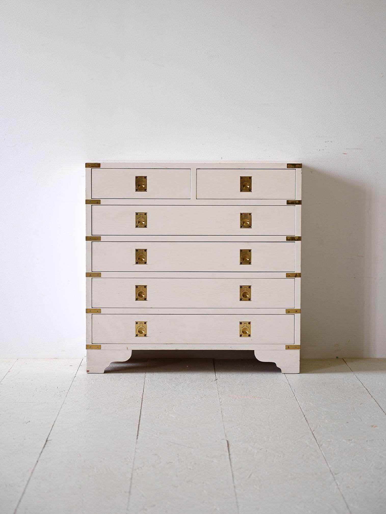 Scandinavian Modern White 6-drawer chest of drawers For Sale