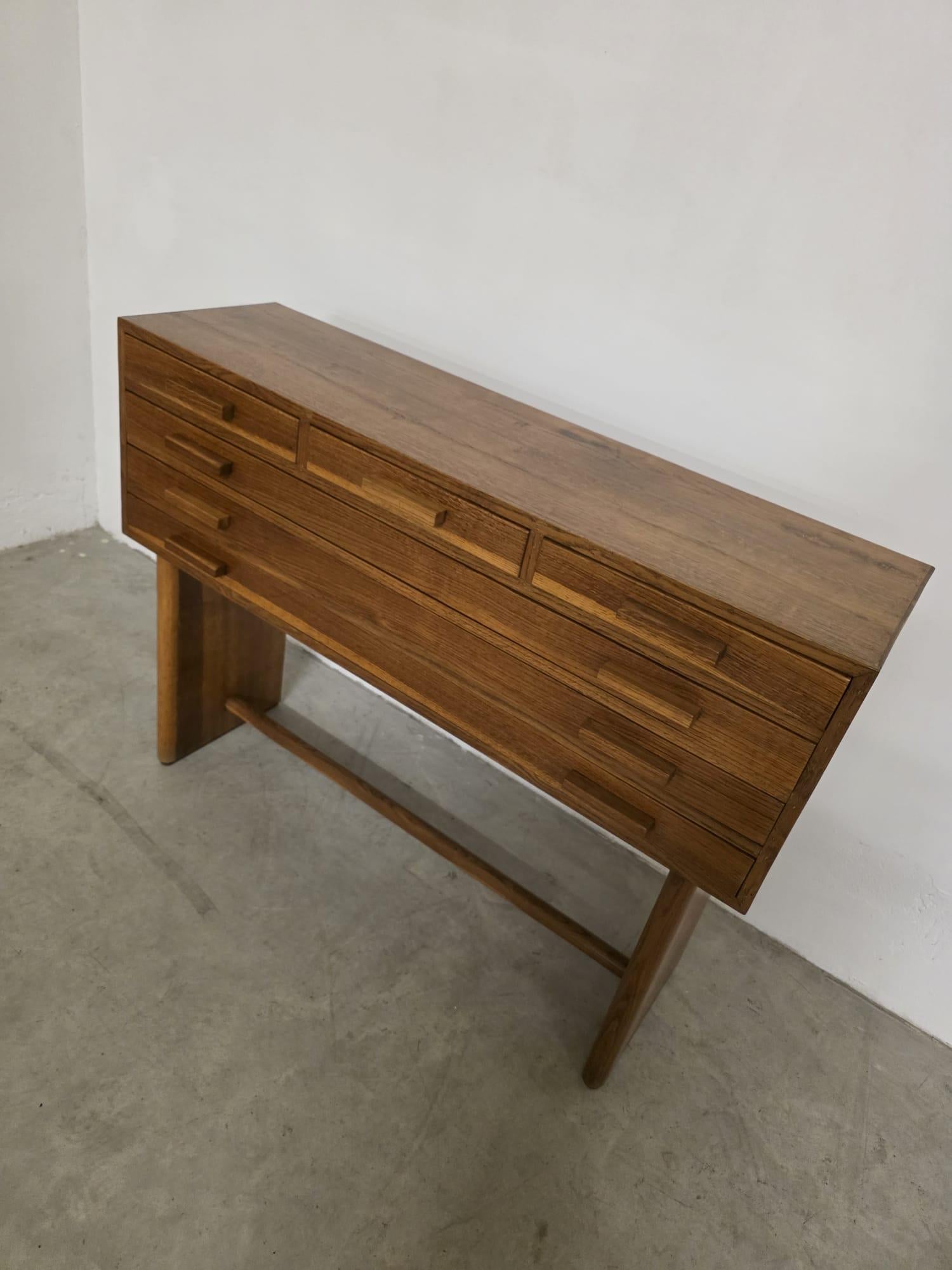 Bois Commode d'horloger en chêne des années 1950, fabrication italienne en vente