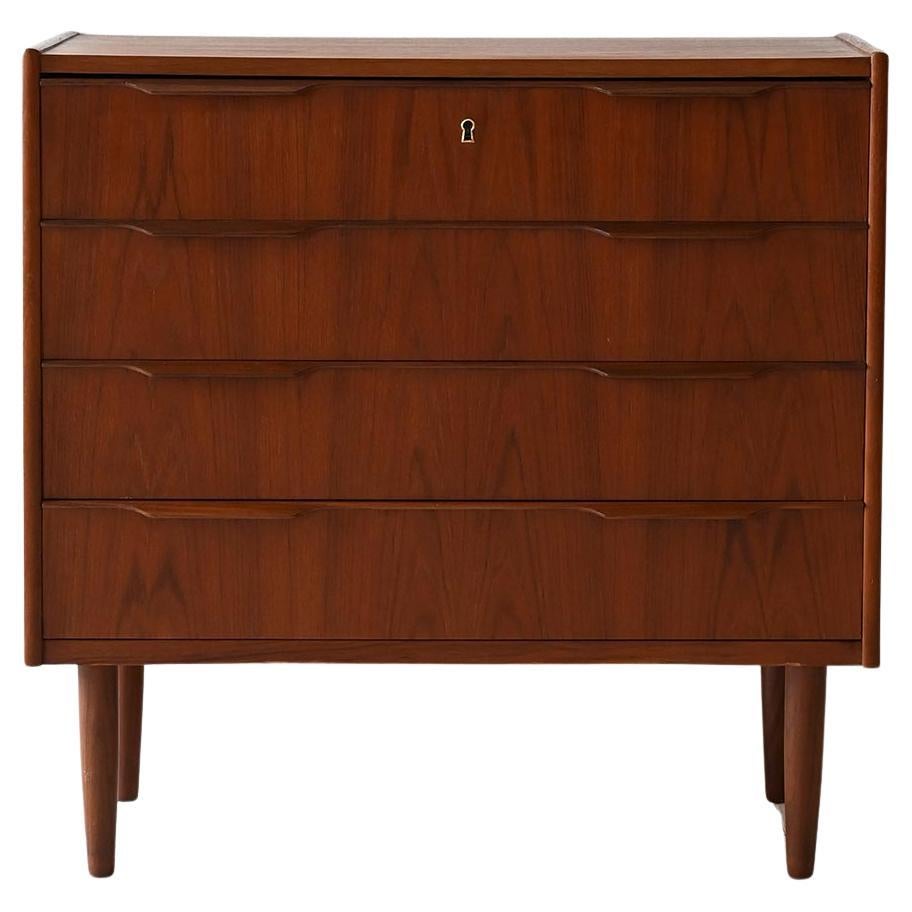 Cassettiera danese vintage in teak scuro