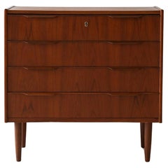 Cassettiera danese vintage in teak scuro