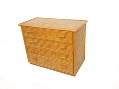 Bamboo and pressed bamboo chest of drawers, Italy 1970s