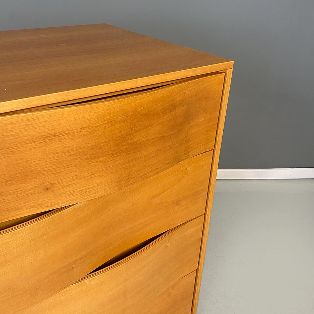 Solid wood and metal chest of drawers, Italian modern style, 1980s For Sale 1
