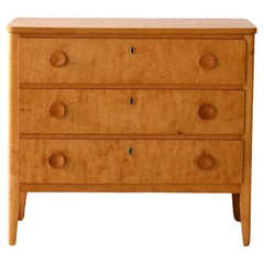 Teak chest of drawers with 3 drawers and 3 locks