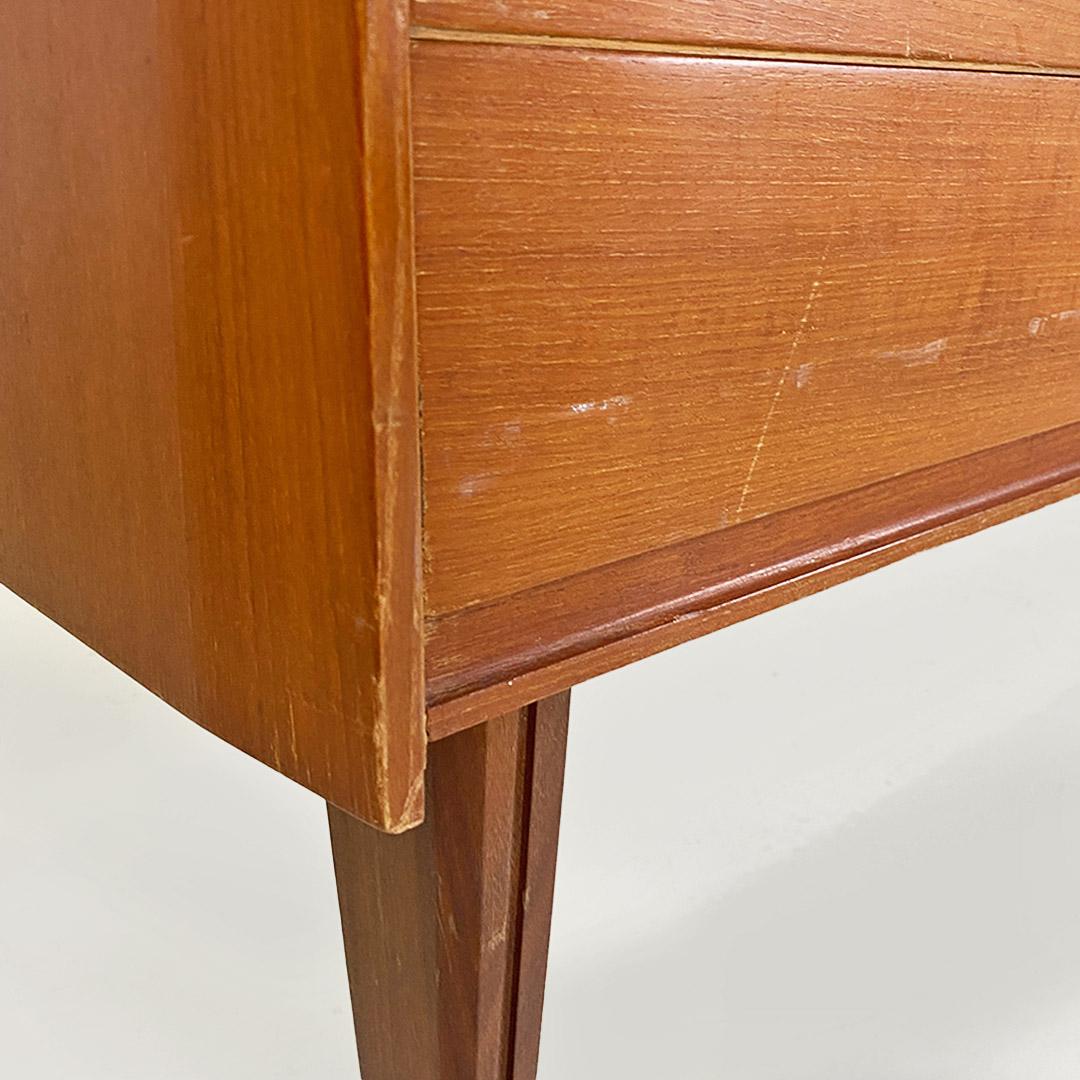 Italian chest of drawers, wood, glass and brass details, Vittorio Dassi, 1950s For Sale 8
