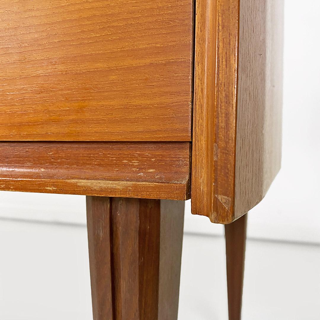 Italian chest of drawers, wood, glass and brass details, Vittorio Dassi, 1950s For Sale 9