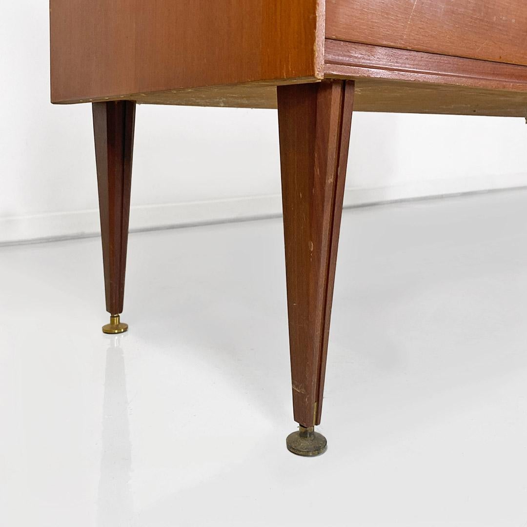 Italian chest of drawers, wood, glass and brass details, Vittorio Dassi, 1950s For Sale 10