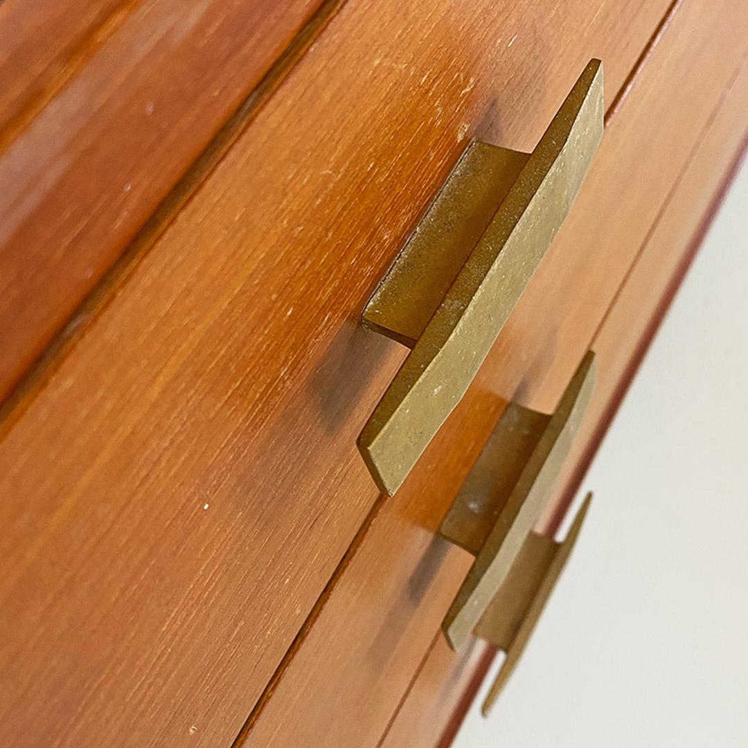 Mid-20th Century Italian chest of drawers, wood, glass and brass details, Vittorio Dassi, 1950s For Sale