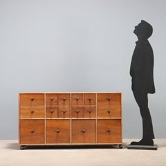 Commode Manifattura Bernini Design by Fabio Lenci en noyer et laiton 1970