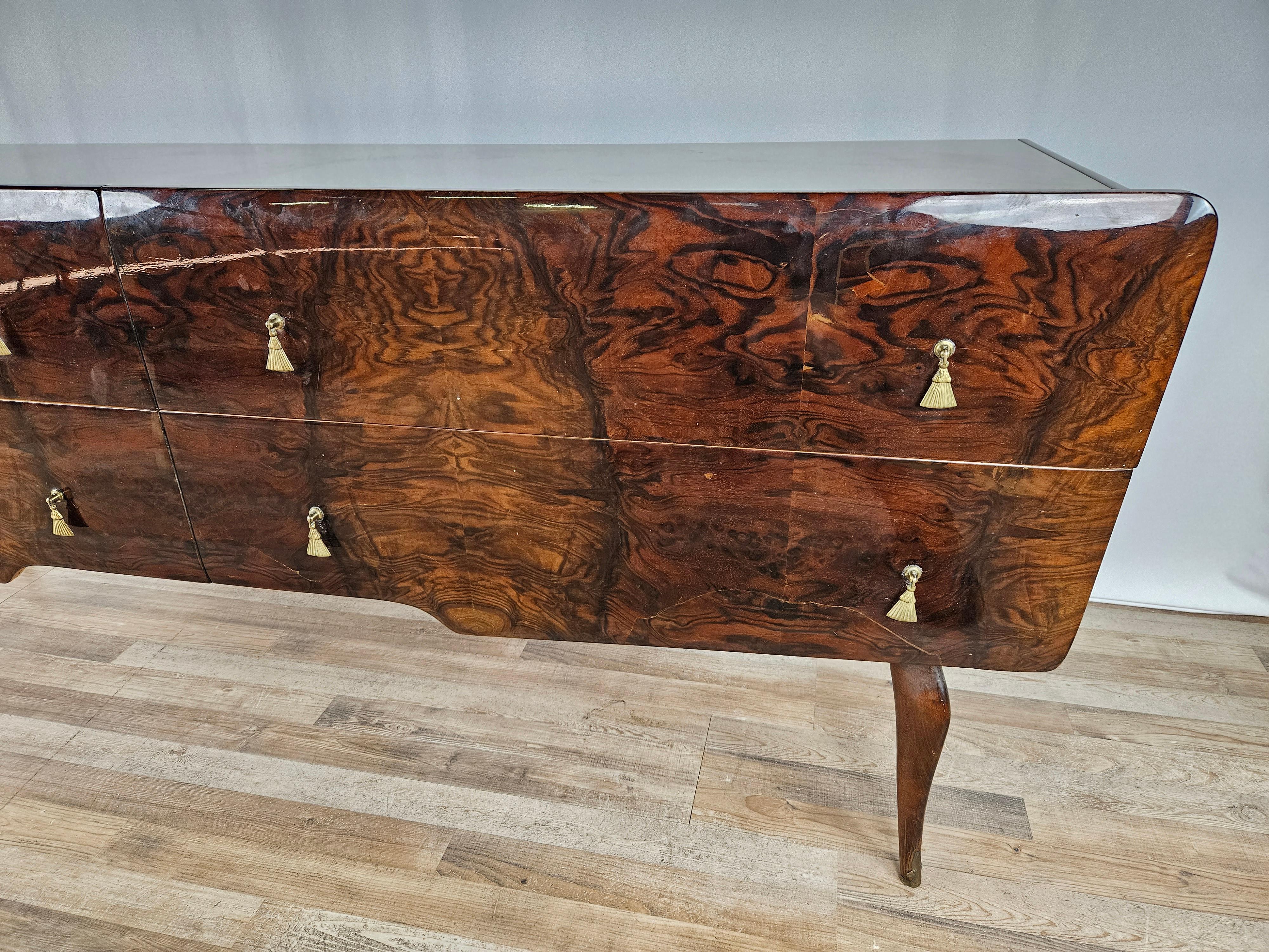 Mid Century chest of drawers with glass and drawers For Sale 3