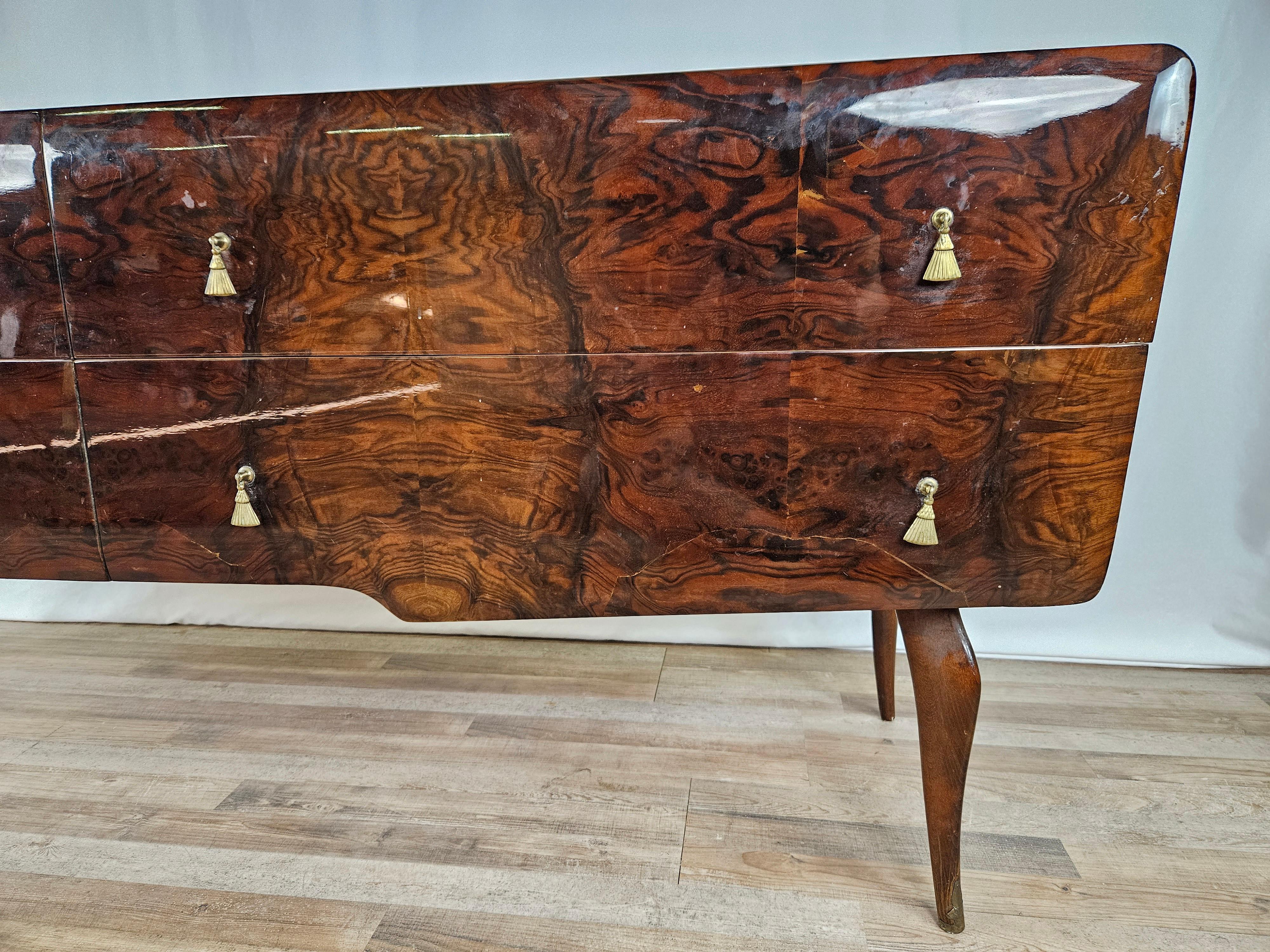 Mid Century chest of drawers with glass and drawers For Sale 4