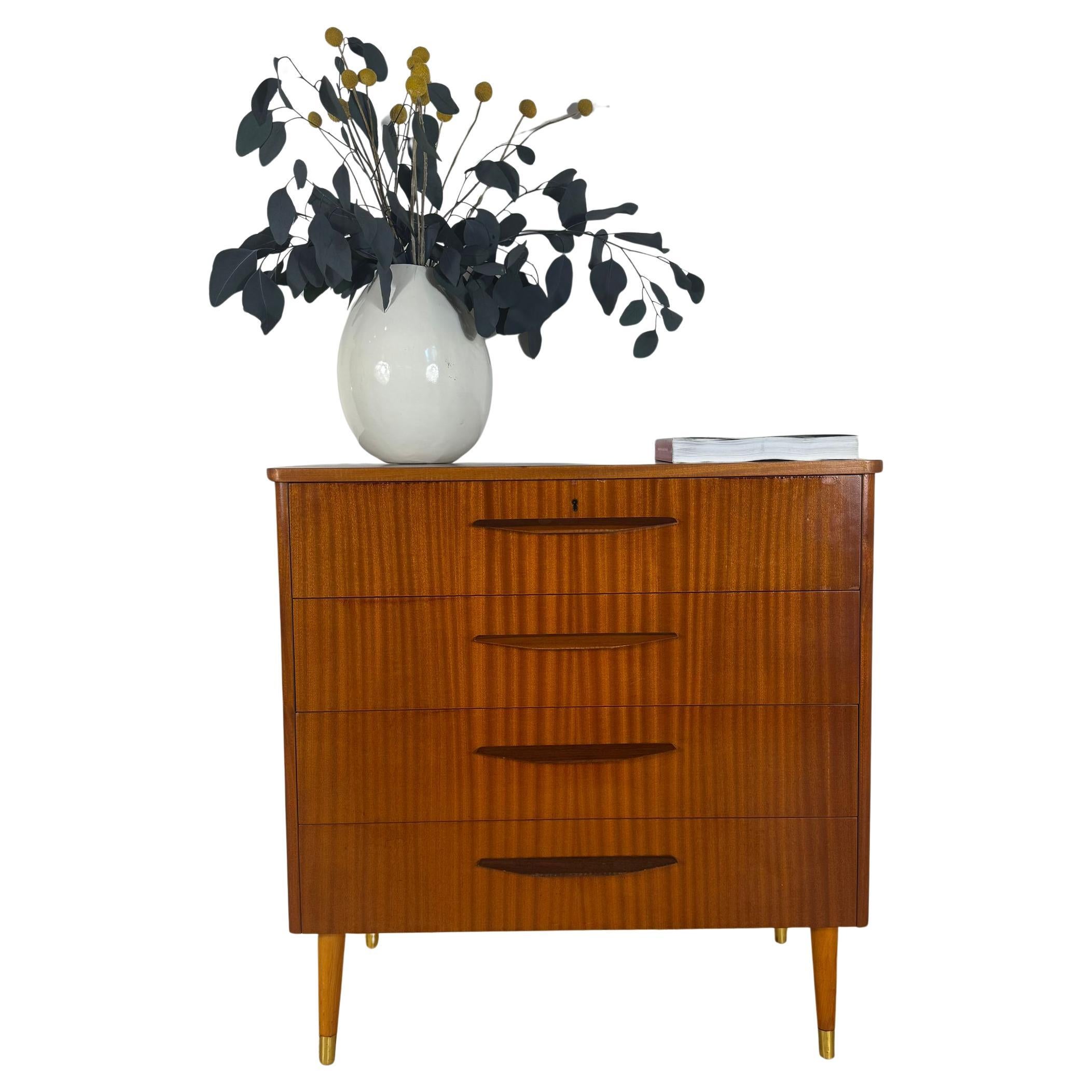 Cassettiera Mid-Century Danese a Quattro Cassetti in Teak