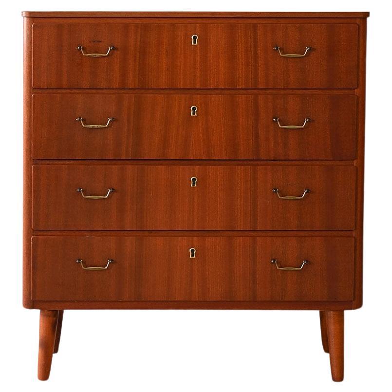 Nordic vintage mahogany chest of drawers For Sale