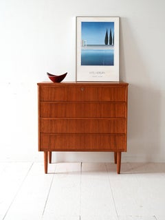 Commode scandinave en teck des années 1950/60
