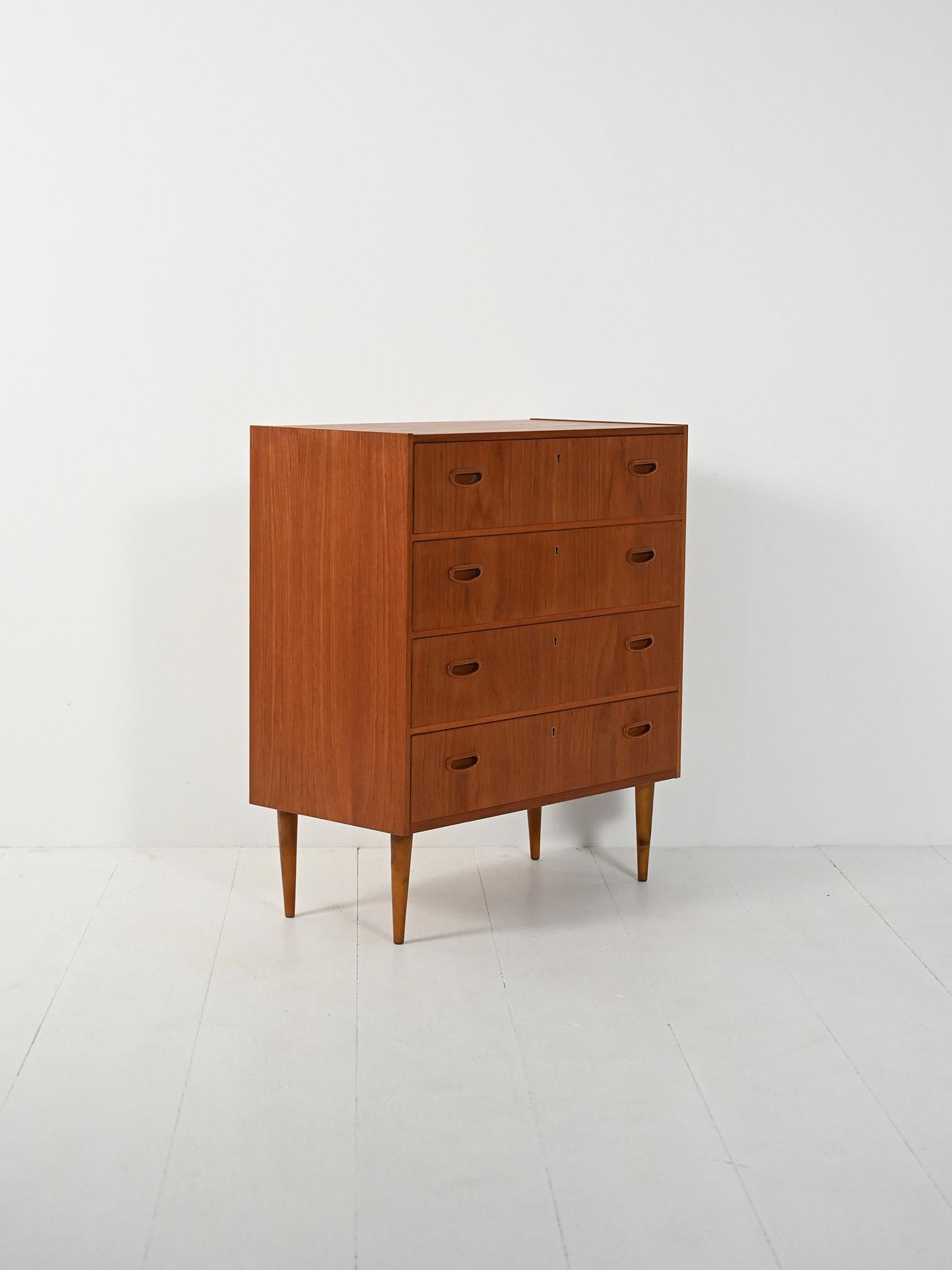 Scandinavian Modern Cassettiera scandinava anni ’50-60 in teak For Sale