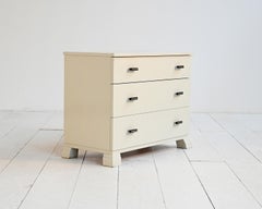 Cassettiera scandinava déco bianca, anni ’30/’40