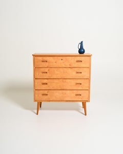 Commode scandinave en bouleau, années 50-60