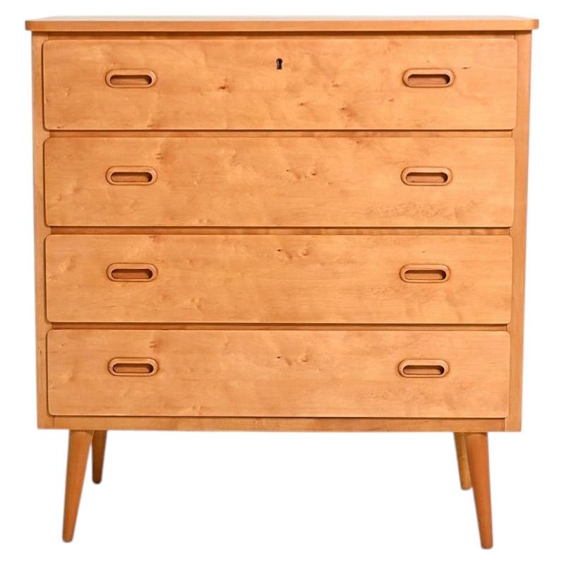 Scandinavian birch chest of drawers, 1950s–1960s