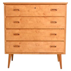 Commode scandinave en bouleau, années 50-60