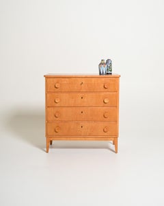 Commode scandinave en bouleau, années 50