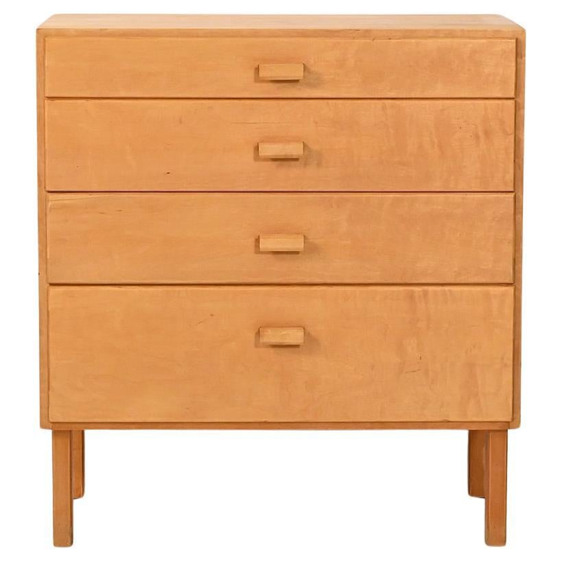 Cassettiera scandinava in betulla anni ’60