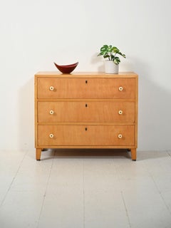 Cassettiera scandinava in olmo anni 40/50