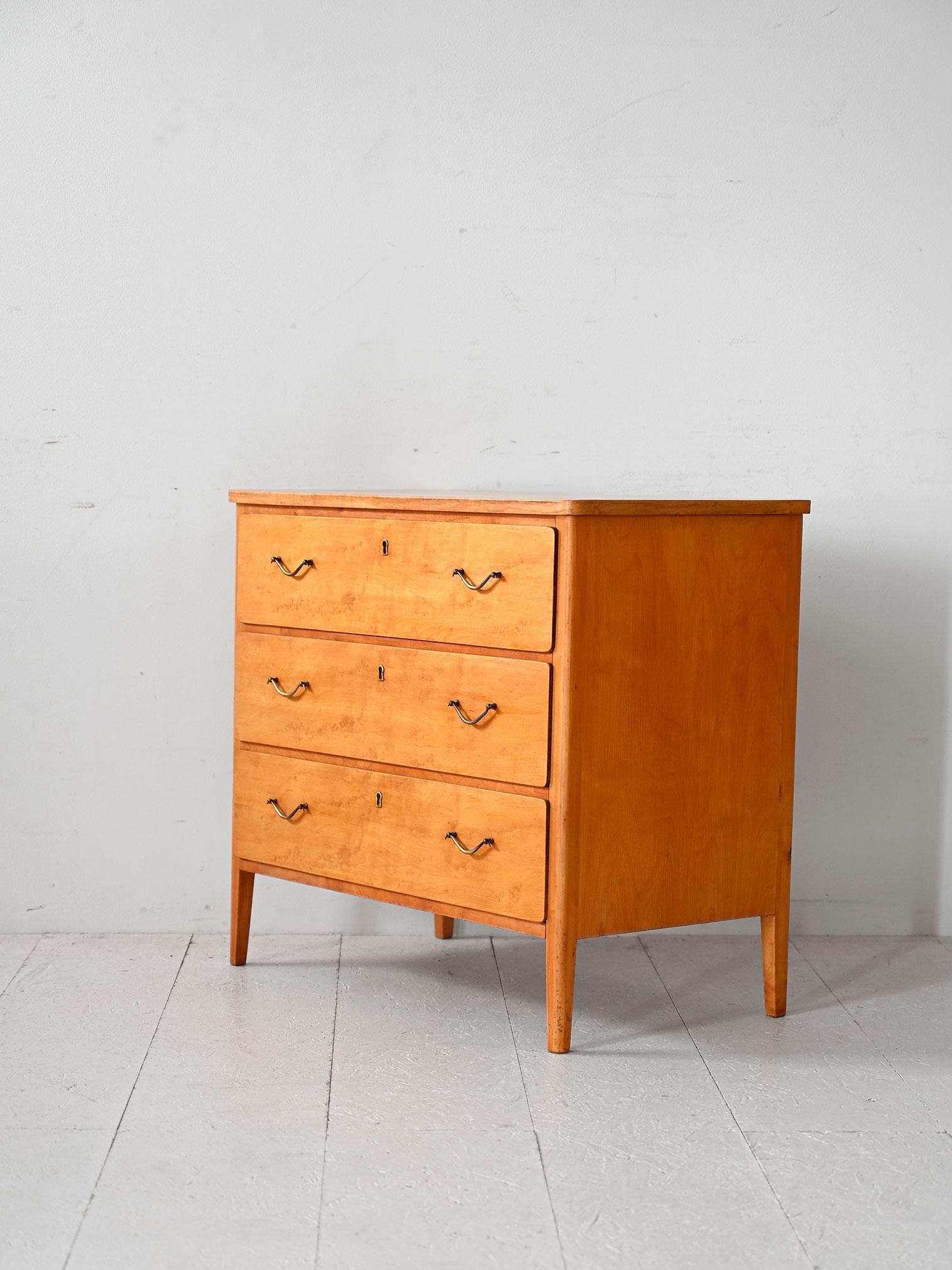 Scandinavian Commode scandinave des années 1950 en racine de bouleau en vente