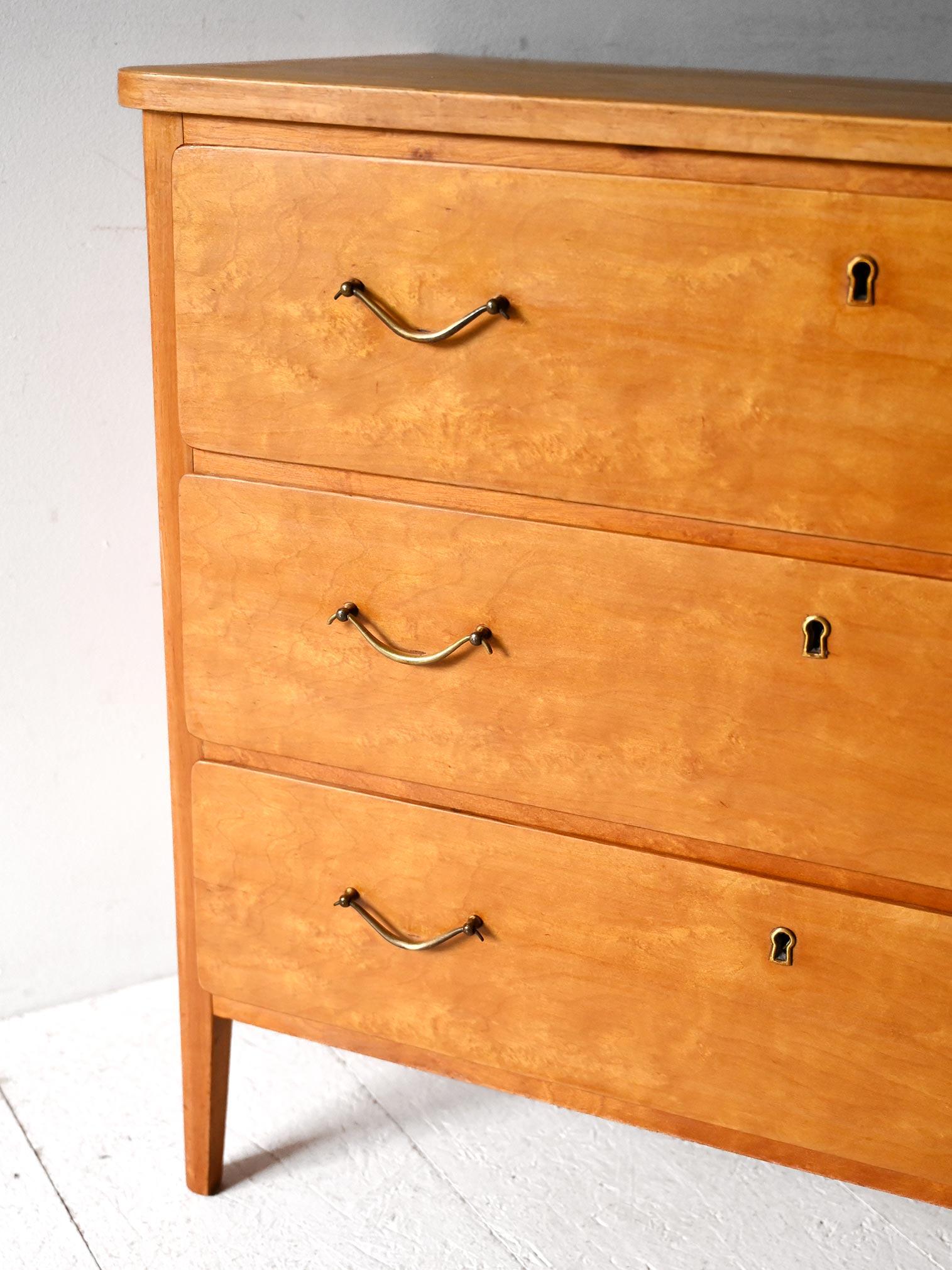 Commode scandinave des années 1950 en racine de bouleau Bon état - En vente à Brescia, IT