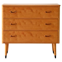 Cassettiera scandinava in rovere e radica