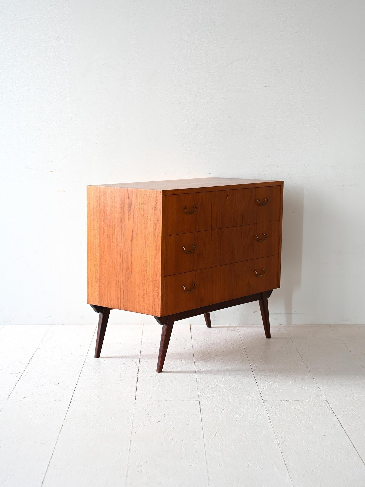 Scandinavian Modern Scandinavian teak and mahogany chest of drawers For Sale
